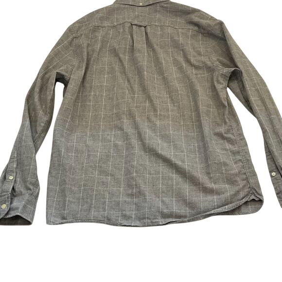 H&M LOGG Lightweight Flannel Gray & White Check/Windowpane Button Down Shirt, M - Picture 6 of 12